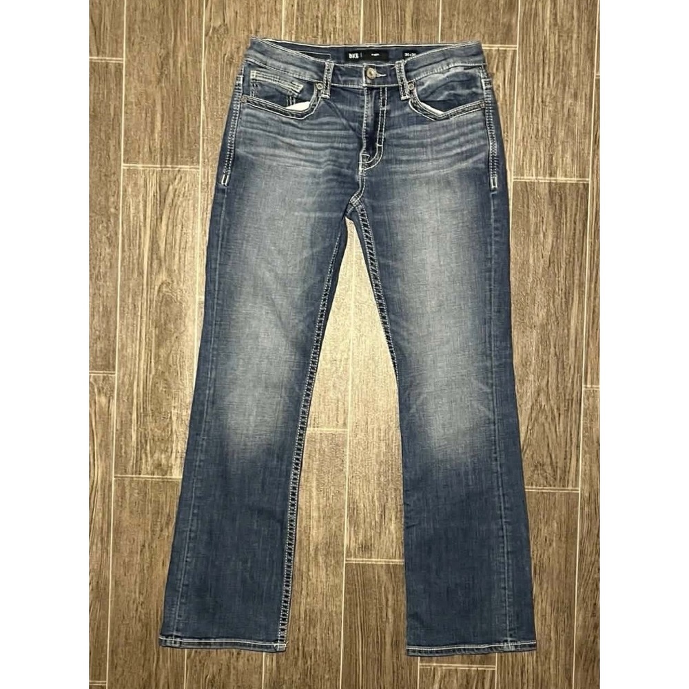 BKE Aiden Bootcut Jeans Womens 30x30 Blue Medium Wash Heavy Stitch